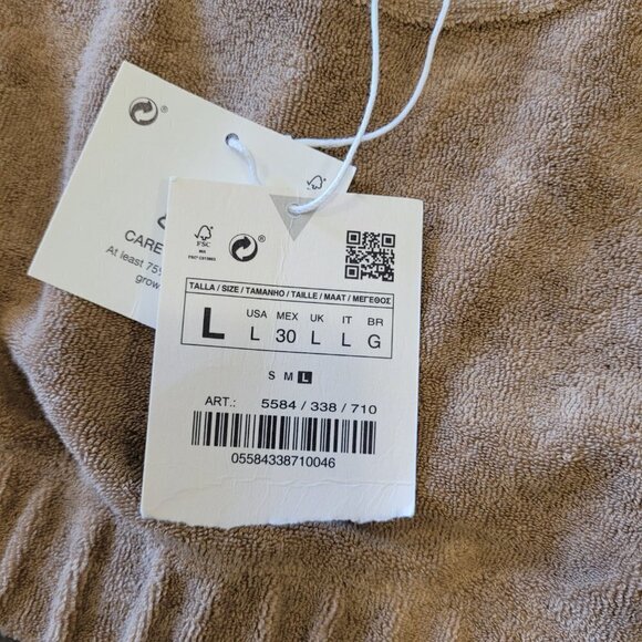 NWT ZARA | Terrycloth Crop Tank Top | Sz. L - Picture 3 of 6